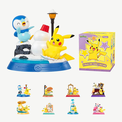 Funism Pokémon Pikachu and Friend Series – Pikachu and Piplup figure with the English-release box and the 8 series figures