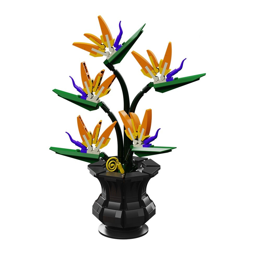 Bird of Paradise – MJI 13117 botanical building set – assembled bird of paradise on a white background