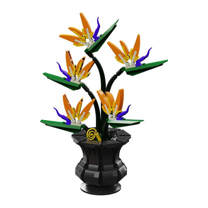 Bird of Paradise – MJI 13117 botanical building set – assembled bird of paradise on a white background
