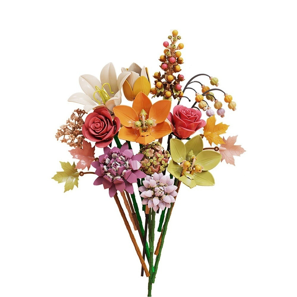 Autumn Banquet Bouquet – MJI 13121 botanical building set – assembled bouquet on a white background