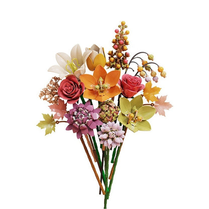 Autumn Banquet Bouquet – MJI 13121 botanical building set – assembled bouquet on a white background