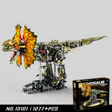 Mechanical Dilophosaurus – MJI 13101 motorised building set – assembled dilophosaurus with its retail box