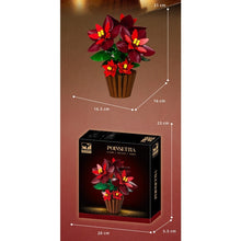 Poinsettia – MJI 13124 botanical building set – retail box with the assembled model and dimensions