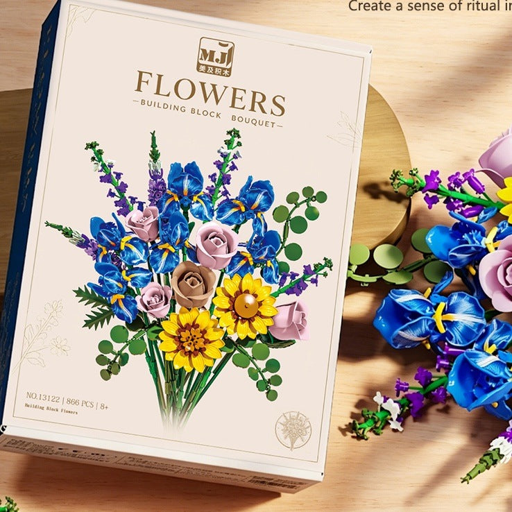 Iris Bouquet – MJI 13122 botanical building set – front of the retail box