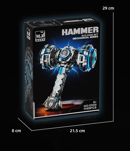 Blue-Core War Hammer – MJI 13109 motorised building set – front of the retail box with box dimensions (21.5 x 8 x 29 cm)