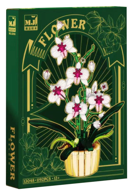 Orchid – MJI 13048 botanical building set – retail box front