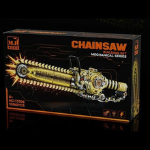 Mechanical Chainsaw – MJI 13108 motorised building set – front of the retail box