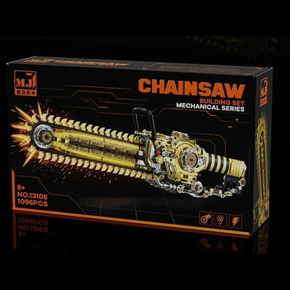 Mechanical Chainsaw – MJI 13108 motorised building set – front of the retail box