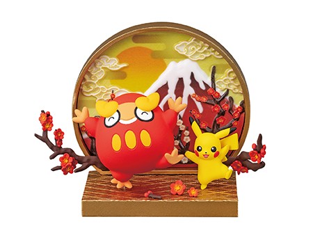 Pikachu and Darumaka figure from Re-Ment Pokémon Japanese Window