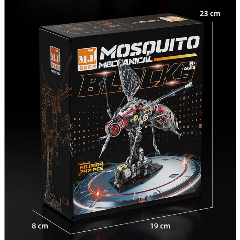 Mechanical Mosquito – MJI 13104 motorised building set – front of the retail box with box dimensions (23 x 19 x 6 cm)