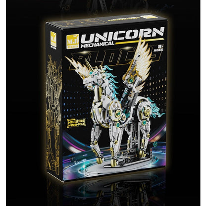 Mechanical Unicorn – MJI 13106 motorised building set – front of the retail box