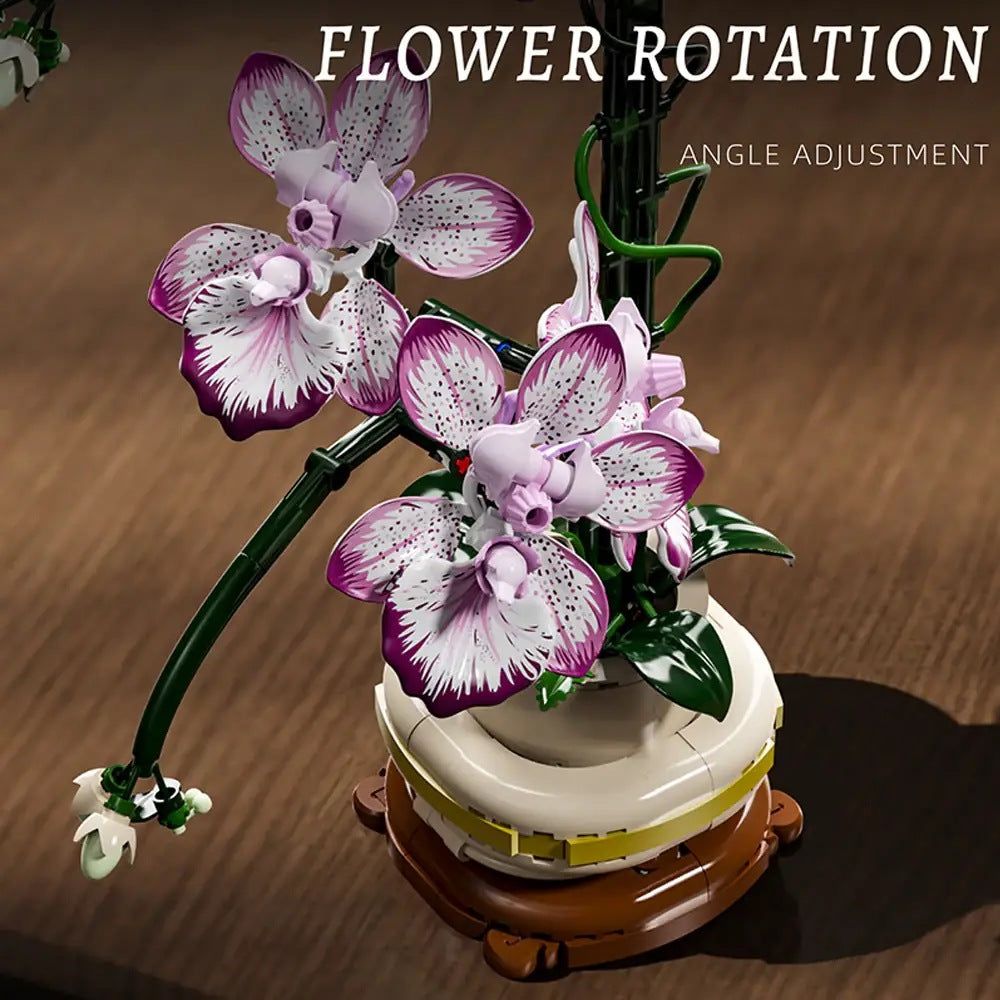 Dancing Lady Orchid – MJI 13114 botanical building set – close-up of the rotatable flower heads