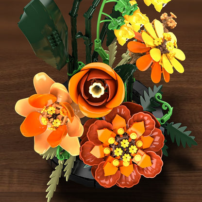 Morandi Bouquet – MJI 13112 botanical building set – flower close-up