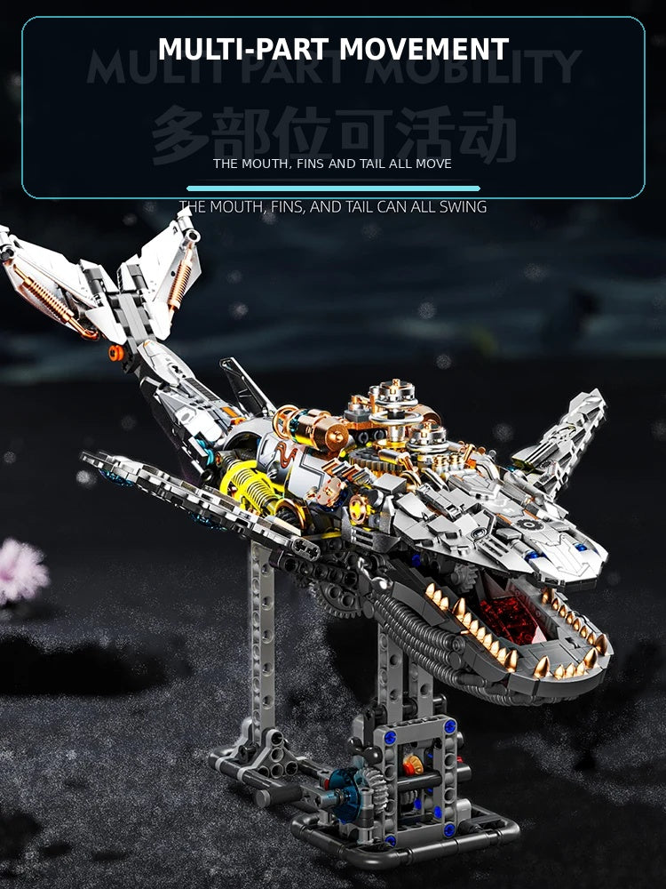 MJI 13059 Mechanical Whale – Motorized Light-Up 1388-Piece Building Set