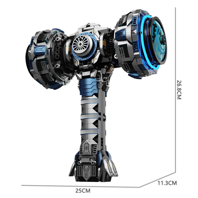 Blue-Core War Hammer – MJI 13109 motorised building set – size diagram of the assembled model