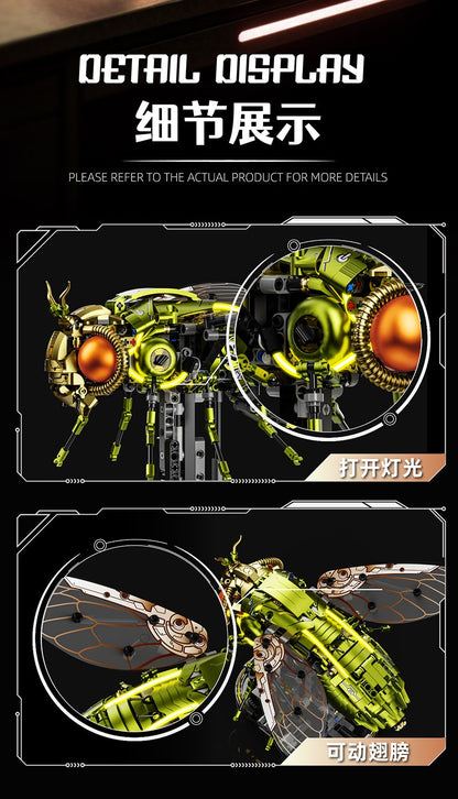 Mechanical Fly – MJI 13153 motorised building set – close-ups of head and body