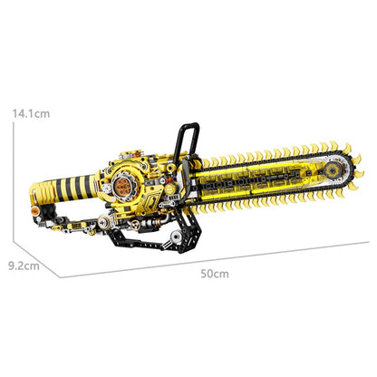 Mechanical Chainsaw – MJI 13108 motorised building set – size diagram of the assembled model (50 x 14.1 x 9.2 cm)