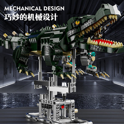 Mechanical Crocodile – MJI 13056 motorised building set – close-up of the mechanical body and gears