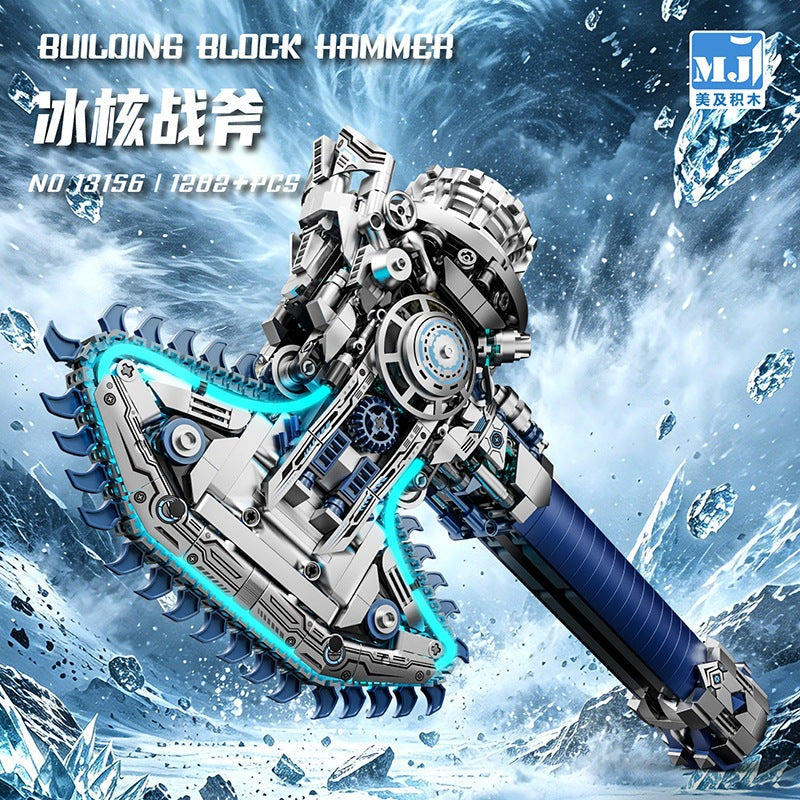 Ice-Core Battle Axe – MJI 13156 motorised building set – battle axe in an ice scene