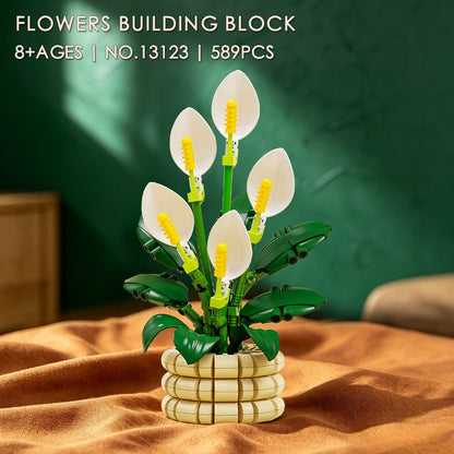 Peace Lily – MJI 13123 botanical building set – model on table