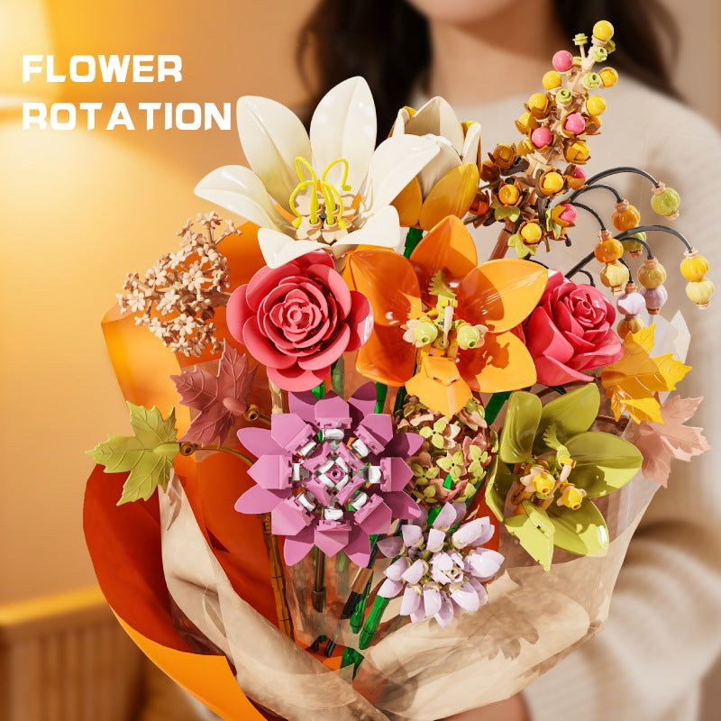 Autumn Banquet Bouquet – MJI 13121 botanical building set – bouquet held in paper wrapping (wrapping not included)