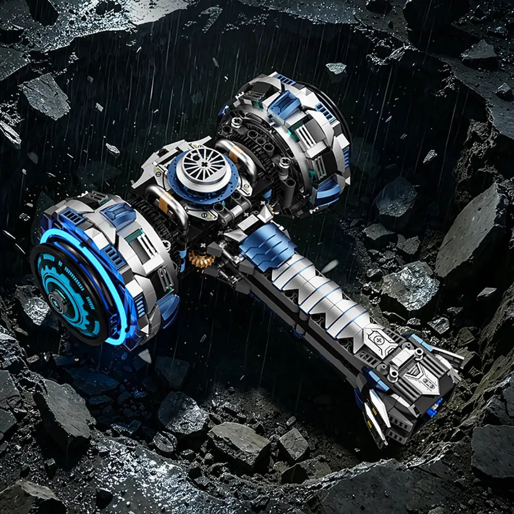 Blue-Core War Hammer – MJI 13109 motorised building set – model with lights on