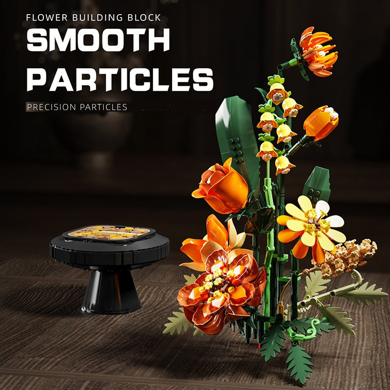 Morandi Bouquet – MJI 13112 botanical building set – bouquet and its display base