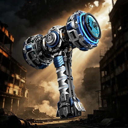 Blue-Core War Hammer – MJI 13109 motorised building set – model standing, alternate angle