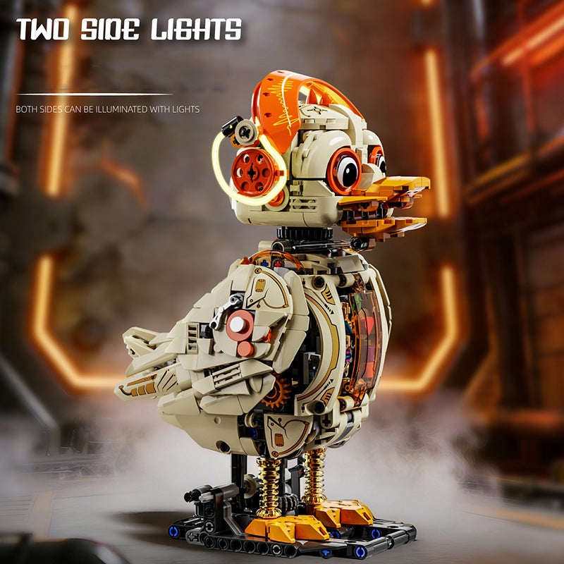 Mechanical Duck – MJI 13103 motorised building set – duck with the side lights on