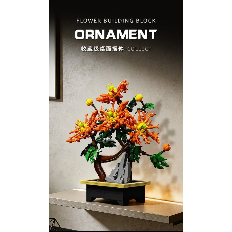Dragon Claw Chrysanthemum – MJI 13119 botanical building set – assembled chrysanthemum on a table