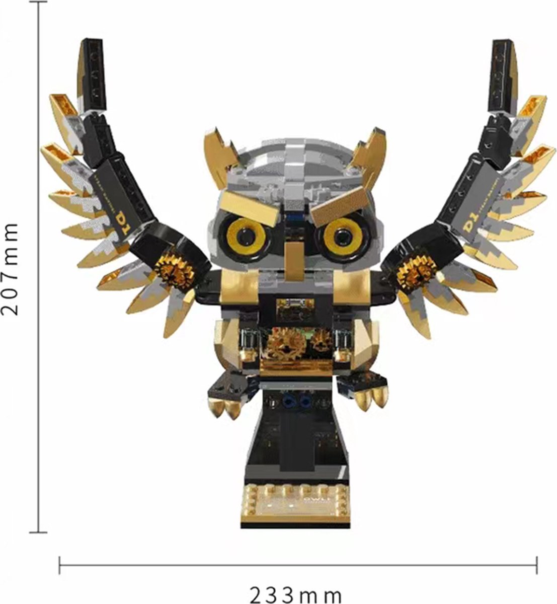 Steampunk Owl Building Set - 477 Bricks - Suitable for LEGO - Unique Collectible