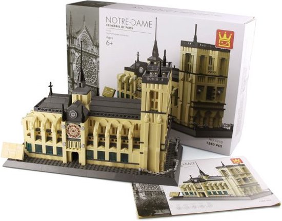 WANGE 5210 Notre-Dame Cathedral, Paris – 1,380 pcs – Architecture Modular Building Set