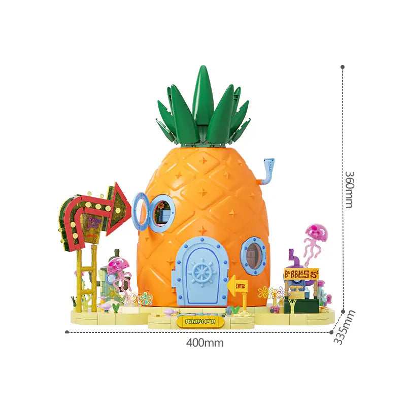 AREA-X AB0032 – SpongeBob™ SquarePants Pineapple House | Light-Up Building Set | USB-C Rechargeable LEDs | 1,300+ PCS