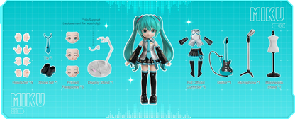 Blokees DaaLaMode Series Hatsune Miku Official Outfit – Fully Articulated Figure with Fabric Details, Guitar & Display Stand