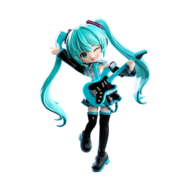 Blokees DaaLaMode Series Hatsune Miku Official Outfit – Fully Articulated Figure with Fabric Details, Guitar & Display Stand