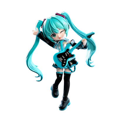 Blokees DaaLaMode Series Hatsune Miku Official Outfit – Fully Articulated Figure with Fabric Details, Guitar & Display Stand