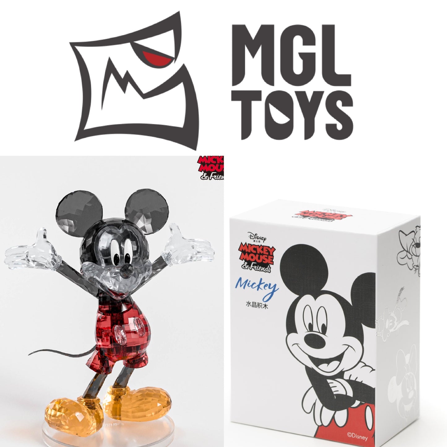 MGL Toys Crystal Series - Mickey Mouse Building Block Set