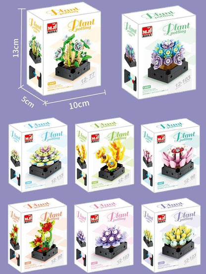Succulents Assortment A – MJI 13007 botanical building set – retail boxes of all 8 styles