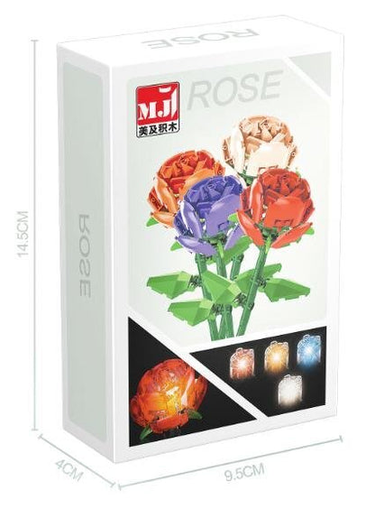 Red Rose – MJI 13030 botanical building set – retail box with the assembled rose