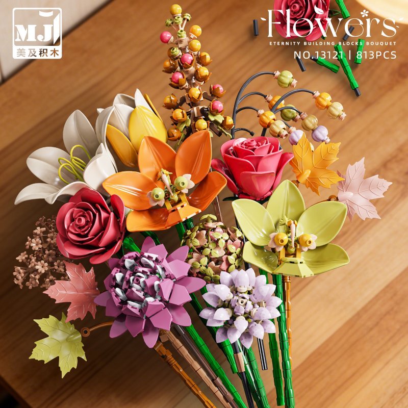 Autumn Banquet Bouquet – MJI 13121 botanical building set – close-up of the assembled bouquet