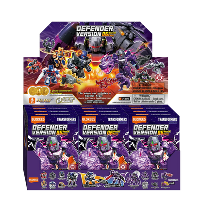 Brutal Fang blind box – Blokees Transformers Defender Version 06 – retail display box of the series