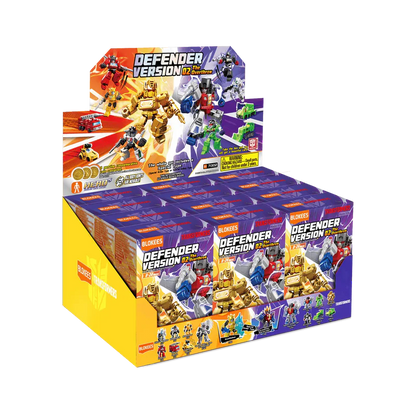 The Overthrow blind box – Blokees Transformers Defender Version 02 – retail display box of the series