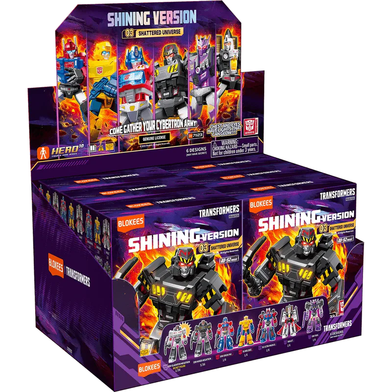 Shattered Universe blind box – Blokees Transformers Shining Version 03 – retail display box of the series