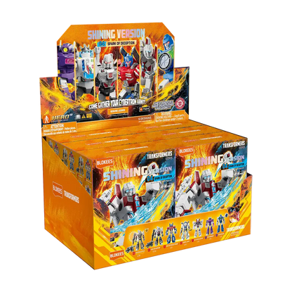 Spark of Deception blind box – Blokees Transformers Shining Version 04 – retail display box of the series