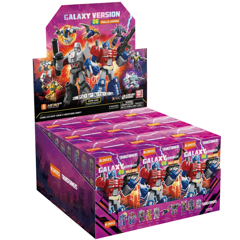 Parallel Universe blind box – Blokees Transformers Galaxy Version 06 – retail display box of the series