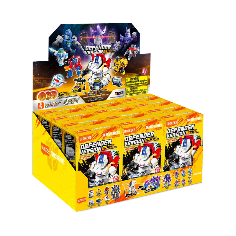 Traitor to Tyranny blind box – Blokees Transformers Defender Version 05 – retail display box of the series
