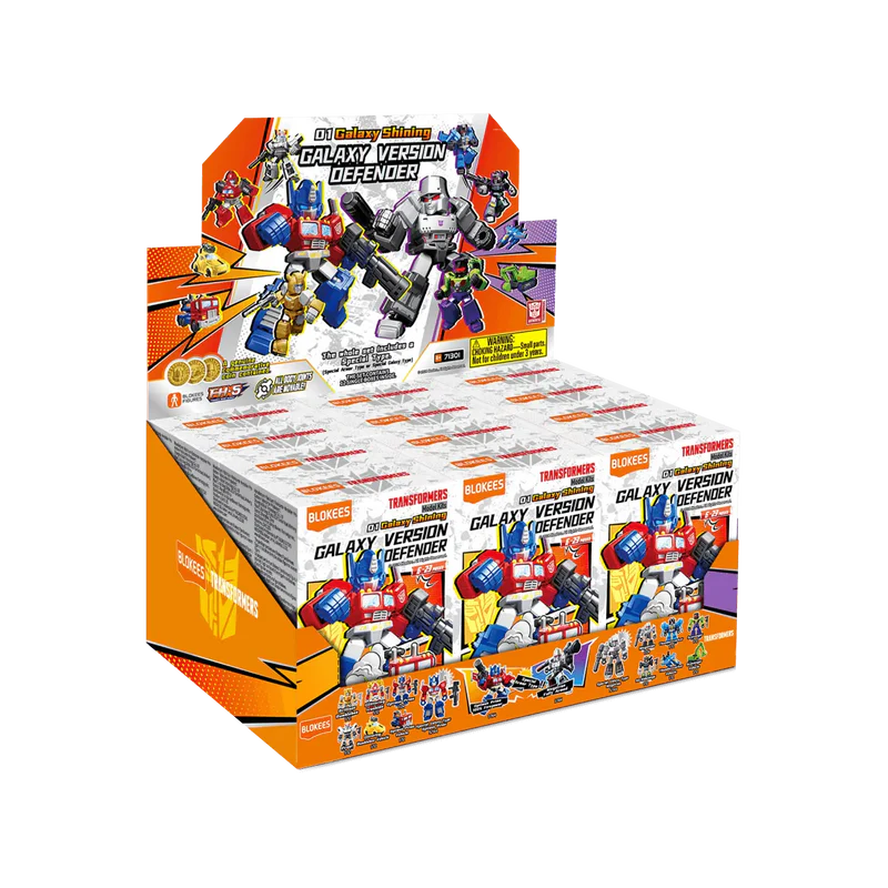 Shattered Alliance blind box – Blokees Transformers Defender Version 01 – retail display box of the series