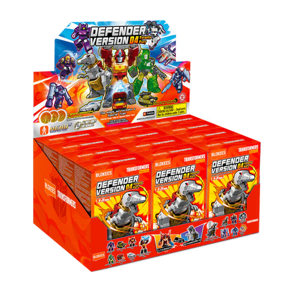 Tyrants Fury blind box – Blokees Transformers Defender Version 04 – retail display box of the series