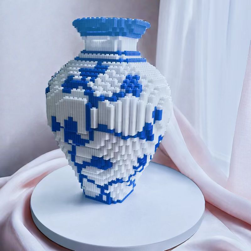 Qing Dynasty Blue and White Brick Vase