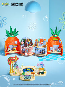 AREA-X AB0032 – SpongeBob™ SquarePants Pineapple House | Light-Up Building Set | USB-C Rechargeable LEDs | 1,300+ PCS